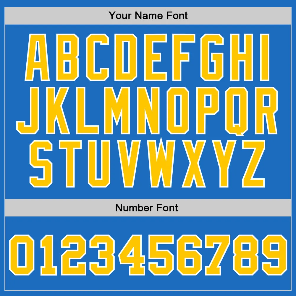 Custom Blue Gold-White Authentic Throwback Basketball Jersey
