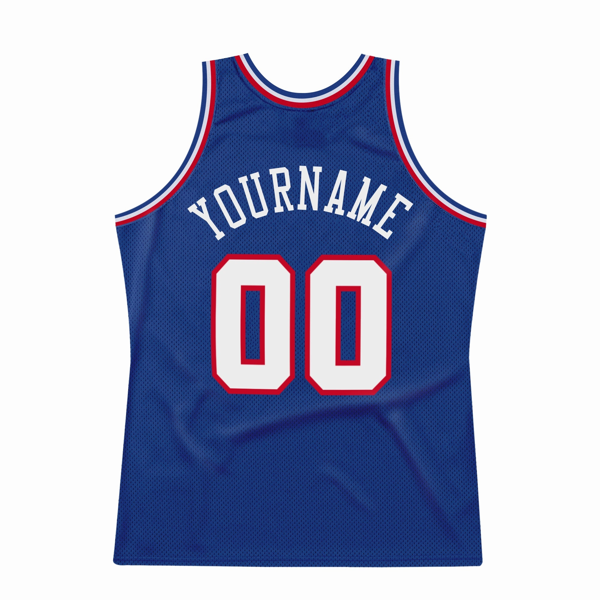 Custom Royal White-Red Authentic Throwback Basketball Jersey